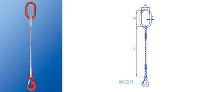 Single Leg Spliced Wire Rope Sling